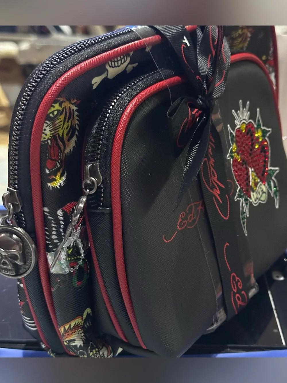 Ed Hardy Set of 2 Cosmetic Case / Pouch Bags